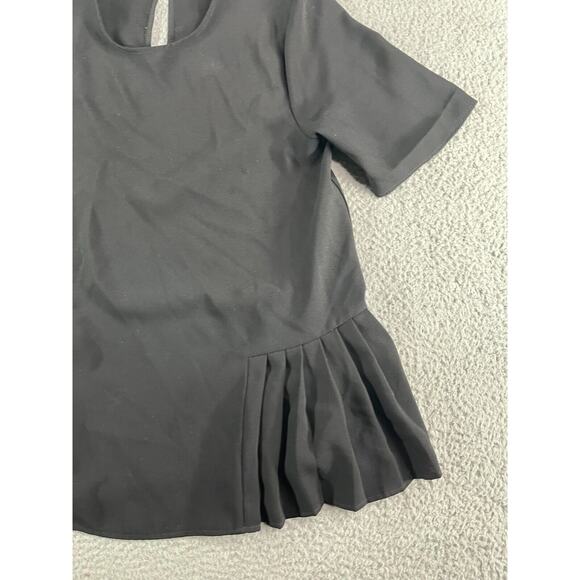 Zara Shirt Womens XS Black Flared Tunic Round Neck Business Casual Lightweight - Picture 4 of 10